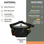 OllyDog Trailblazer Pack | Fanny Pack | Dog Treat Pouch | Includes Rubber Fetch Ball | Water-Resistant | Poop Bag Dispenser | Hands-Free | Dog Walking & Training