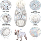 Fleece Hoodie, Windproof Waterproof Coat, Winter Warm Jacket, Cold Weather Pet Apparel Clothes Vest for Small Medium Large Dogs (3XL, Silver)