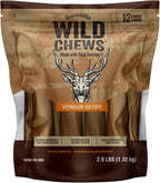 | Wild Chews | Venison Recipe, Made with Real Venison, Limited Ingredient, Long Lasting Chews for Large Dogs | 12 Count