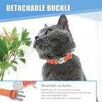 Personalized Engraved Cat Collar|Breakaway Safety Round Buckle|Reflective Adjustable Collar with ID Name Tag & Bell for Kittens & Puppies Cats,Red (7.5'' - 12'')