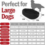 Majestic Pet 40 Inch Suede Shredded Memory Foam Mix Calming Large Dog Bed Washable 40 x 29 x 9 (Inch) - Cozy Soft Round Donut Dog Bed with Spine for Head Support - Pet Bed Black