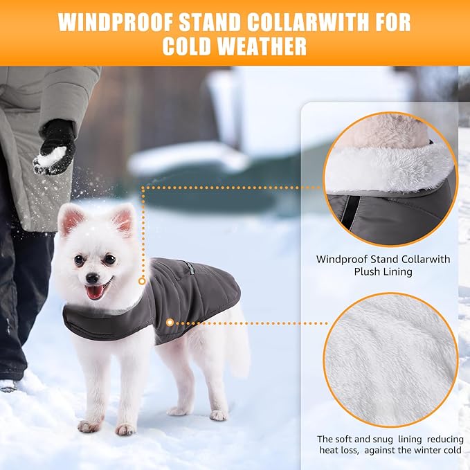 iBuddy Dog Winter Coats with Fleece Vest,Waterproof Warm Dog Snow Jacket Windproof, Reflective Adjustable Pet Dogs Cold Winter Coat for Dogs Girl Boy