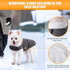 iBuddy Dog Winter Coats with Fleece Vest,Waterproof Warm Dog Snow Jacket Windproof, Reflective Adjustable Pet Dogs Cold Winter Coat for Dogs Girl Boy
