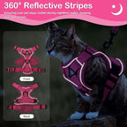 Cat Harness and Leash for Walking Soft Cat Harness Escape Proof, Adjustable Kitten Harness Cat Leash Reflective Strips Jacket, Breathable Cat Vest Harness Set for Kitten Easy to Wear Outdoor Walking