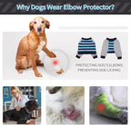 FUAMEY Dog Recovery Sleeve with Elbow Protector,Dogs Shirt Stop Licking Joints,Pet Long Sleeve Suit Protecting Dog's Front Leg Arm Wounds Cover Skin Conditions Blue Stripe 2XL