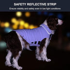 Fleece Dog Coat Winter Pet Jacket Reflective for Cold Weather for Large Medium Small Dogs(Purple,L)