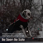 IECOii Dog Coat for Large Dogs, Reflective & Adjustable Turtleneck Jacket with Buckle, Thermal Fleece Lined Dog Snowsuit for Cold Weather - Soft Dogs Winter Coat Windproof Warm Vest, Burgundy, L