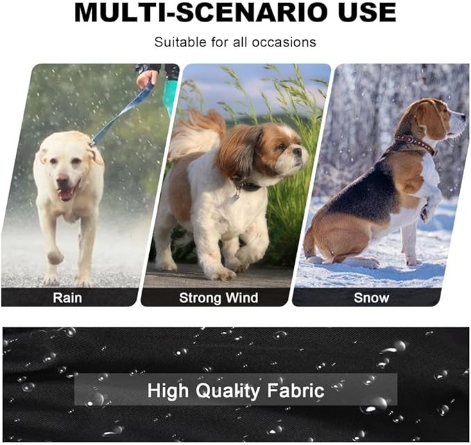 PINA Waterproof Dog Jacket with Hood, Lightweight with Leash Hole, Dog Poncho with Reflective Strap - Full Wrap protect