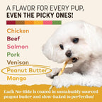 Earth Animal No Hide Stix - Long Lasting Rawhide Free Small Dog Chews Sticks, Peanut Butter - 20 Count Value Pack