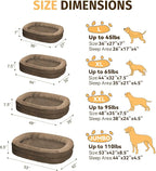 Orthopedic Washable Large Dog Bed: Cooling Dog Bed with Bolsters - Jumbo Bed Waterproof Removable Cover Non-Slip Pet Bed for Extra Large Sized - Coffee