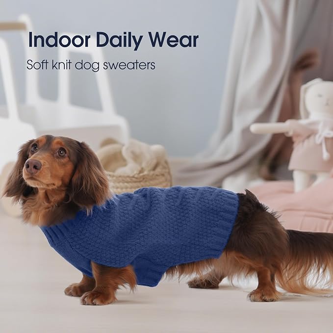 IECOii Dog Sweater Large Size Dog,Large Dog Sweater for Male Female Dogs,Neutral Thick Warm Dog Sweater,XL Dog Sweater for Christmas Thanksgiving Halloween,Beagle Corgi Large Dog Sweater,Blue-XL
