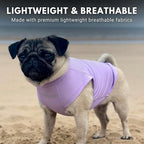 Spark Paws Sunblock Dog T-Shirt, SPF30 Protection, Lightweight Breathable Quick Dry for Dogs with Sensitive Skin - Purple & Peach (Set of 2) - 5XL