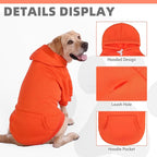 KOOLTAIL Fall Dog Hoodie - Soft & Warm Dog Thanksgiving Sweater with Leash Hole and Pocket, Pet Winter Coat, Cold Weather Clothes Sweatshirt for Small Medium Large Dogs Puppy Cat Boys Girls, Orange L