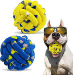 Magicorange Dog Balls Tennis Ball Toys Dog Toy for Aggressive Chewers Indestructible Teething Chew Toys Water Toy Fetch Ball for Dogs (2 Pack)