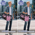 BALEINE Cat Carrier, Puppy Dog Carrier for Small Medium Pets Up to 22 Lbs, Soft-Sided Dog Travel Bag with Safety Zippers, Collapsible Pet Carrying Case (Pink, XL, 19"x12"x12")