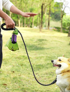 Gobeigo Dog Poop Bag Holder for Leash, Large Opening for Easy Pull Out, Doggy Poo Bag Dispenser with Used Waste Bag Carrier Suitable for Any Retractable Leash with 15 Unscented Bags (Purple)