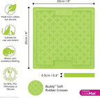 LickiMat Classic Buddy, Cat Slow Feeder Lick Mat, Boredom Anxiety Reducer; Perfect for Food, Treats, Yogurt, or Peanut Butter. Fun Alternative to a Slow Feed Cat Bowl or Dish, Green