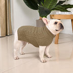 2 Pack Dog Sweaters for Medium Dogs Turtleneck Pullover Cable Knit Stretch Clothes French Bulldog Dachshund Boston Terrier Corgi Beagle Pug Boy Girl Pets Winter Clothes (L, Red & Brown)