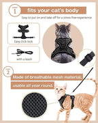 Cat Harness Escape Proof with Leash for Walking, Travel Vest Soft Chest Support, Adjustable Size, Escape Proof Soft Adjustable Vest Harnesses, Breathable, Kittens, Small Dogs (美/背縄/緑1/S)