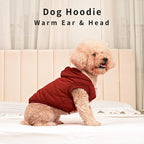 Fleece Lining Extra Warm Dog Hoodie in Winter,Small Dog Jacket Puppy Coats with Hooded,Red XS