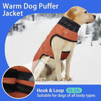 MIGOHI Lightweight Dog Coat, Windproof Dog Jacket, Puffer Jacket for Large Dogs, Padded Vest with Reflective Strips, Warm Snow Vest in Cold Weather, Easy On Hook & Loop Belly, Caramel, 3XL