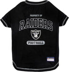 NFL Raiders Dog T-shirt X-Small. - Licensed Shirt for Pets Team Colored with Team Logos- Premium Stretchable Materials for the comfort of your Dog & Cat