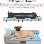 Orthopedic Dog Bed Medium Size Dog, Memory Foam Pet Bed for Medium Dogs, Washable Removable Cover, Nonskid Bottom, Waterproof, 35x23x6 Inches, Light Grey