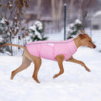 Kuoser Dog Jackets for Small Dogs, Warm Dog Coat with Harness Built in, Puppy Winter Jacket Pet Clothes for Cold Weather, Reflective Waterproof Doggie Winter Vest for Pug Dachshund, Pink S