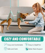 Dog Grooming Hammock Harness, Small Dog Groming Sling, Gray Dog Hanging Harness for Nail Trimming,Dog Nail Clipping Hanger Restraint Holder