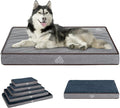 VANKEAN Dog Bed Soft Crate Pad Mat Reversible Warm& Cool, Washable Comfy Kennel Pad with Orthopedic Egg-Crate Foam for Small Medium Large Dogs, Water-Resistant Pet Bed, Grey