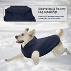 IECOii Dog Hoodie,Polar Fleece Dog Sweatshirt Fall Dogs Sweater with Hood,Warm Sweaters for Medium Dogs Boy Girl,Sleeveless Pet Hoodie Medium Size Winter Clothes for Pug,Jack Russell,Blue,M