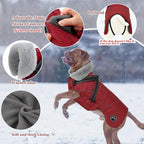 Doglay Dog Jacket Waterproof Dog Coat with Harness Built in, Christmas Puppy Winter Coat Reflective Turtleneck Puffer Snow Jackets for Small Medium Large Dogs