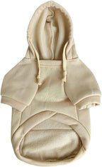 Jecikelon Pet Dog Cold Weather Coat with Pocket Winter Dog Hoodie Warm Puppy Clothes for Small Dogs Chihuahua Clothing (Beige, Large)