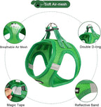 YIMEIS Dog Harness and Leash Set, No Pull Soft Mesh Pet Harness, Reflective Adjustable Puppy Vest for Small Medium Large Dogs, Cats (Green, Small (Pack of 1)
