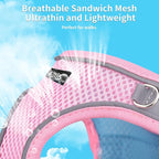 AIITLE Step in Dog Harness and Leash Set - Summer No Pull Escape Proof Vest Harnesses with Soft Mesh and Reflective Bands, Adjustable Pet Outdoor Harnesses for Small and Medium Dogs Pink M