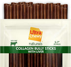Ultra Chewy Collagen Sticks 5-7 inches (25 Pack) – Long Lasting Odor-Free, All-Natural Dog Chews – Rawhide & Bully Stick Alternative