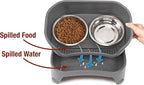 Neater Feeder Express Mess Proof Dog Bowls Elevated for Medium to Large Sized Breed, No Spill Raised Dog Food Bowl Stand, Stainless Steel Food and Water Bowl Set, Pet Dish Feeding Station, Grey