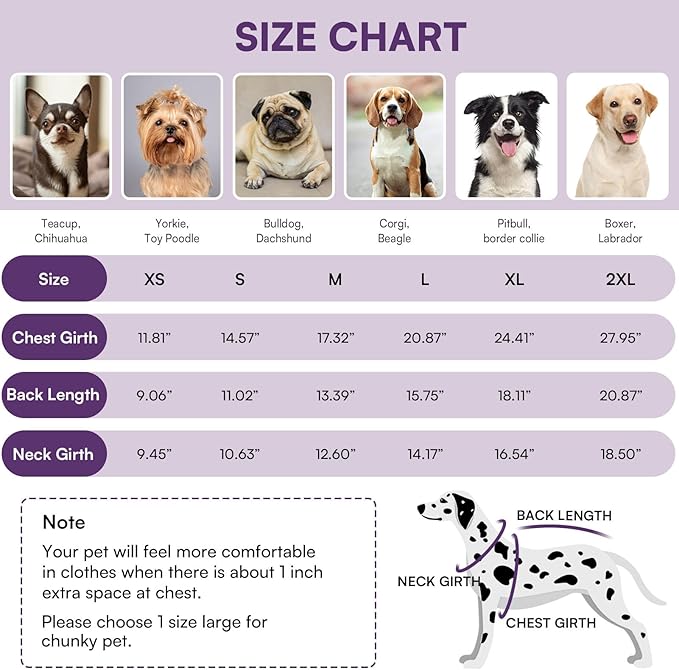 Queenmore Waterproof Dog Coat for Small Dogs,Reflective Windproof Dog Jackets with Leash Hole,Winter Dogs Coat with Zipper On Back,Warm Snowsuit with Fleece Lining（Purple,XS