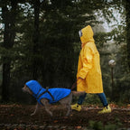 Mosucoirl Dog Raincoat Waterproof Dog Hoodie Reflective Doggie Raincoat Hooded Adjustable Rain Jacket for Small Medium Large Dogs Puppies Doggie Black Red Yellow Green (Blue, XL)