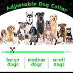 Weewooday 3 Pcs Dog Collar LED USB Rechargeable Lights Dog Necklace Collars Doggy Lights for Night Walking Adjustable Safety Lamp Pet Collars for Large Medium Small Puppy Pet(Green,Classic Style)
