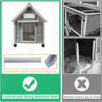 PetsCosset 20.5" L Outdoor Dog House with Waterproof Asphalt Roof for Small to Medium Dogs,Large Wooden Indoor Dog Kennel with Anti-Chewing Metal,Oxford Cloth Window,Durable Doghouse for 1-2 Dogs