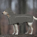 Mile High Life Dog Raincoat, Adjustable Waterproof Pet Rain Jacket, Reflective Hooded Poncho for Small Medium Large Dogs, Lightweight Breathable Pet Rain Coat (Dark Gray,M Chest 22"-28")