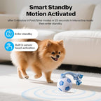 Pet Prime Interactive Dog Ball Toy with Rope,Rechargeable Automatic Rolling Ball with Motion Activated,3 Play Modes for Medium/Large Dogs, Self-Moving Toy to Keep Pets Busy and Entertained