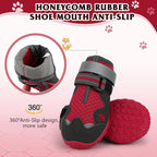 Dog Shoes for Large Medium Small Dog, Mesh Breathable Dog Shoes for Hot Pavement, Anti-Slip Dogs Boots Paw Protectors with Reflective for Outdoor Walking Indoor Hardfloors (Size 7)