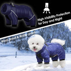 AOFITEE Dog Coat, Waterproof Dogs Jacket for Winter, Warm Fullbody Small Dog Snowsuit, Winter Coat for Small Dogs, Zip Up Pet Puffer Jacket Fleece Vest, Outdoor Reflective Pet Snow Jackets, XXL