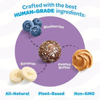 Chewy & Soft Dog Treats Bulk - All Natural, Non-GMO, Gluten Free - All Breeds, Sizes, Ages - Made in New Zealand - Peanut Butter, Blueberry, Banana - 6pk (108 Bulk Dog Treats)