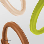 CollarDirect Rolled Leather Dog Collar, Soft Padded Round Puppy Collar, Handmade Genuine Leather Collar Dog Small Large Cat Collars 13 Colors (18-22 Inch, Lime Green Textured)