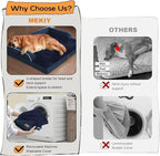 Large Dog Bed Orthopedic Washable | Beds Bolster Pet - XXL Large Big Dogs - Memory Foam - Couch Sofa - Waterproof with Removable Cover | Navy Blue Dog Bed