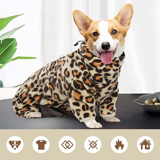 ROZKITCH Dog Winter Coat with Legs, Pet Windproof Warm Cold Weather Jacket Vest with Luminous Zipper, Jumpsuit Apparel Outfit Clothes for Small Dog Brown 2XS