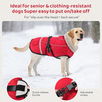 Dog Coat, Warm Dog Winter Coat Reflective Jacket Waterproof Fleece Vest, Pet Jacket Cozy for Cold Weather, Dogs Snowsuit Windproof, Adjustable Buckle for Large Extra Dogs